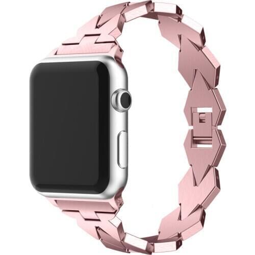 Luxury Band For Apple Watch 38mm 40mm Rhombus Style Stainless Steel Strap For iWatch Band 42mm 44mm Bracelet Belt Series 2 3 4 5