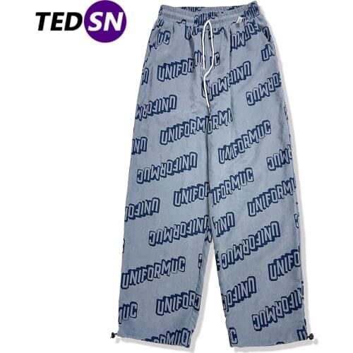 2021 Harajuku Streetwear Pants Man Hip Hop Harem Pants Oversized Joggers Loose Trousers Letters Full Print Sweatpants Unisex