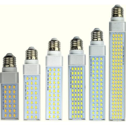 10W 12W 15W 18W 20W 25W E27 G24 G23 LED Corn Bulb Lamp Light SMD 5730/5630 Spotlight 180 Degree AC85-265V Horizontal Plug Light