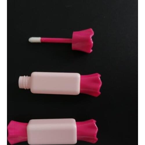 15ml lipgloss tubes Pink Clear Refillable Cosmetic Container Candy Shaped Portable Lipglaze Lip Gloss Container with Brush