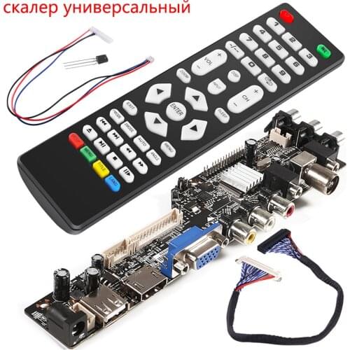 3663 New Digital Signal DVB-C DVB-T2 DVB-T Universal LCD TV Controller Driver Board UPGRADE 3463A Russian USB play LUA63A82