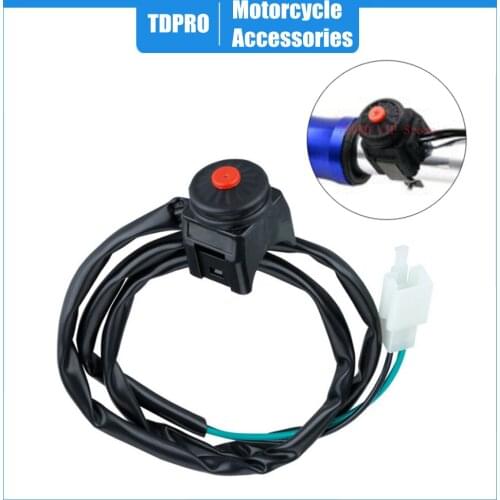 Motorcycle Spare Parts Accessories 1pc 22cm Motorbike Converter Switch Red Push Button Horn Starter For 50cc-250cc Dirt Bike ATV