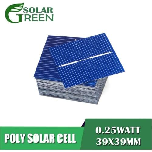 100pcs/lot Solar Panel Painel Cells DIY Charger Polycrystalline Silicon Sunpower Solar Bord 39x39mm 0.5V 0.25W