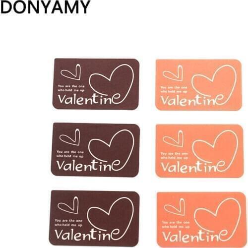 120pcs Pink Brown Heart Valentine DIY Gift Kraft Sticker Cookie Cake Gift Labels Stickers Kitchen Sweets Party Seal Sticker