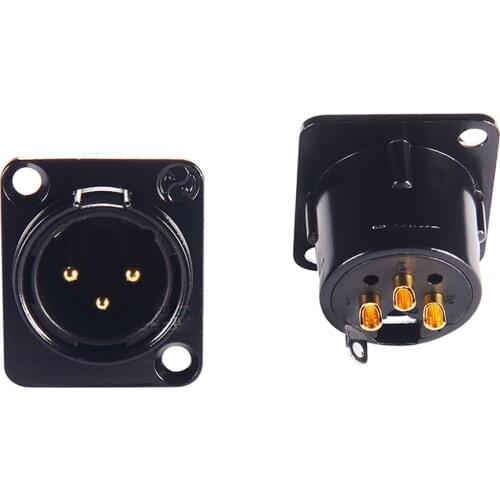 2pcs NEUTRIK XLR Female Male Chassis Mini Panel Socket Jack Plug For CD Amplifier