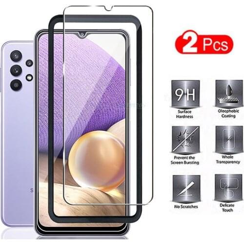 2PCS Glass Screen Protector Film For Samsung Galaxy A52s A51 A50 A03S A22 A12 A32 A72 A02 M02s M12 M21 M22 M32 M42 M62 Pelicula