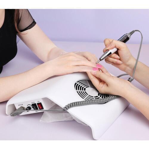 2-in-1 Nail Suction Dust Collector Large Size Strong Nail Drill Vacuum Cleaner Nail Tools Dust Collectors Manicure Pedicure tool