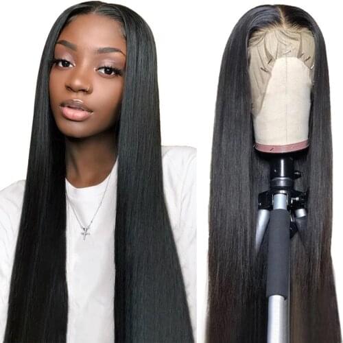 Cheap 28'30Straight Lace Front Wigs Human Hair TPart Transparent Lace Wig For Women Straight Human Hair Wigs Brazilian Remy180