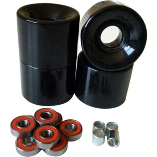 4 Pack 7mm Bearing Skateboard Wheels with Bearing Replacement 78A +ABEC- 9 Bearings + Spacers 60mmx45mm