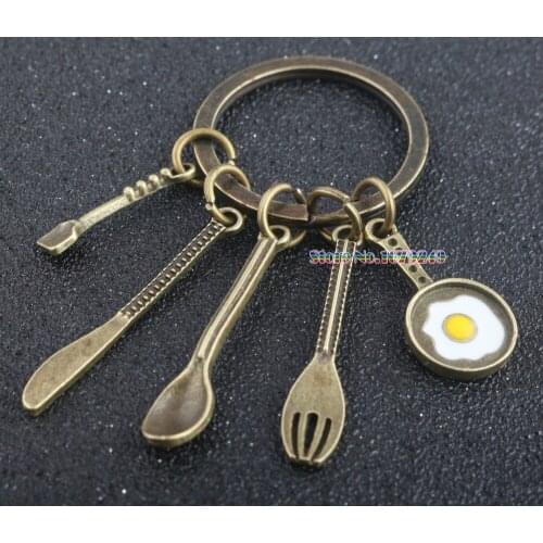 50pcs/lot Spoon, knife and fork chain Key chain Keychain partry Gift