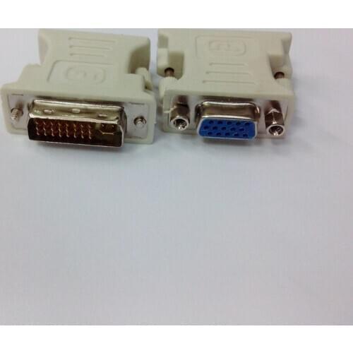 500 pcs DVI 24+5 to VGA adapter dual monitor connector VGA to DVI cable Converter Adapter adaptor connector