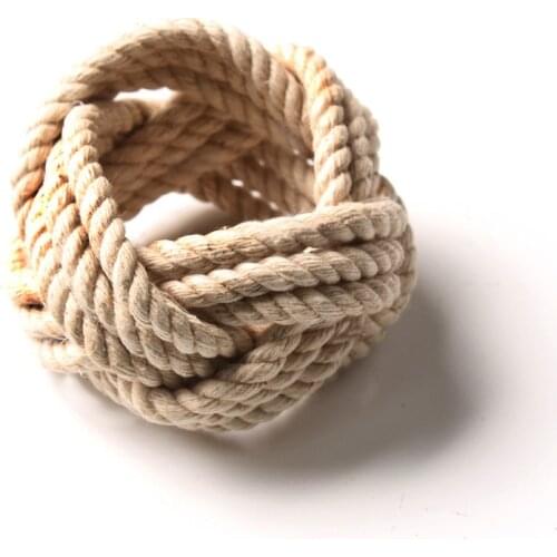6pcs Model Room Natural Jute Napkin Ring Rope Woven Napkin Buckle Linen Rope Napkin Ring