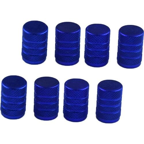 8 Pack Car Bicycle Aluminum Wheel Tire Stem Valve Caps Dark Blue