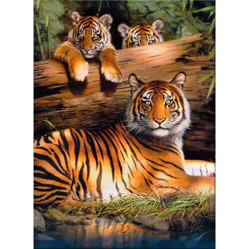 Diamond Art Wild Tiger Animal Full Square Drill Diamond Painting by Number Cross Stitch Needlework Diamond Embroidery Home Decor