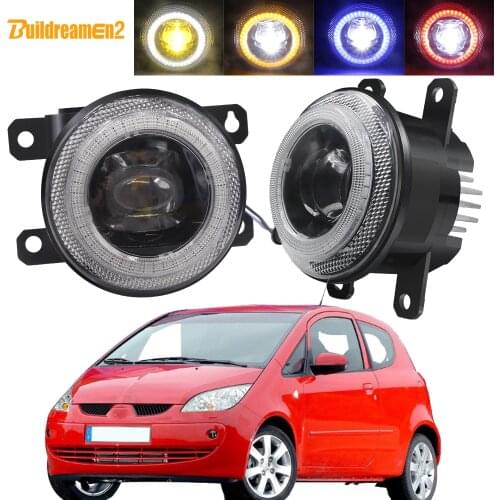 Car Right + Left LED Fog Light Assembly Angel Eye Daytime Running Lamp 30W 8000LM 12V For Mitsubishi Colt Hatchback 2004-2012