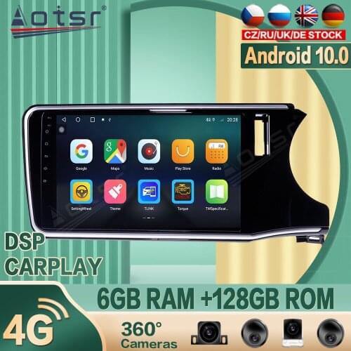 6+128G for Honda City Grace Android 10 Car radio Player GPS Navigation 360 camera Auto Stereo 2din Multimedia Video DSP carplay