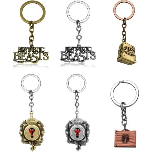 Fantastic Beasts and Where to Find Them Keychain Eagle Head Round Metal Key Ring Movie Jewelry Keyholder