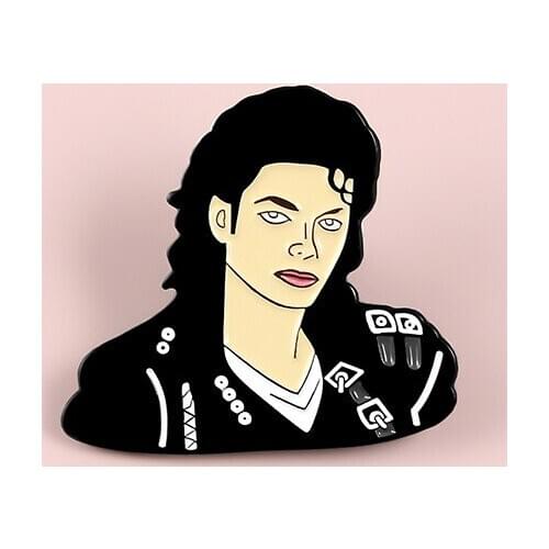Cartoon Michael Portrait Brooch Bag Shirt Alloy Enamel Pins Broches for Men Women Badge Pines Brooches Jewelry Accessories