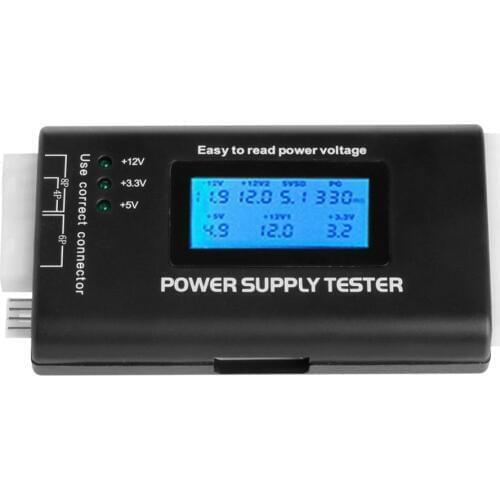Digital LCD Power Supply Tester Multifunction Computer 20 24 Pin Sata LCD PSU HD ATX BTX Voltage Test Source DN001