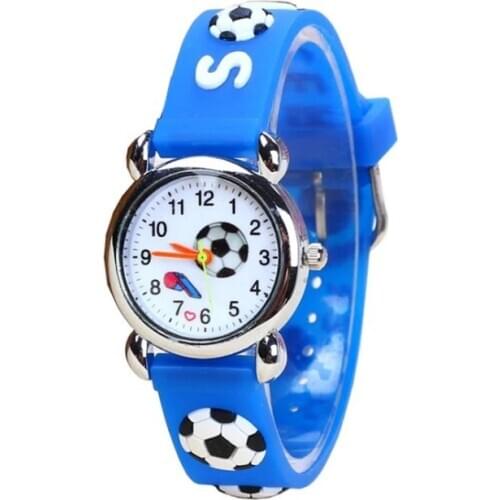 Childrens Watches 3D Football Cartoon Watch Casual Boys Sports Quartz Watches Kids Wristwatch Clock