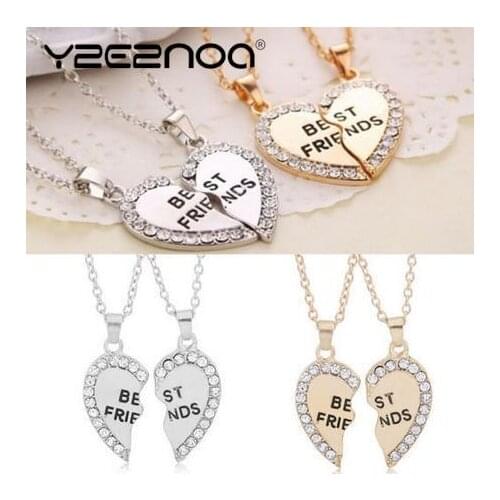 Two-color Gold And Silver Pendant Necklace One Half And A Half Girlfriend Brother Couple Wholesale Fashion Friend Forever Series