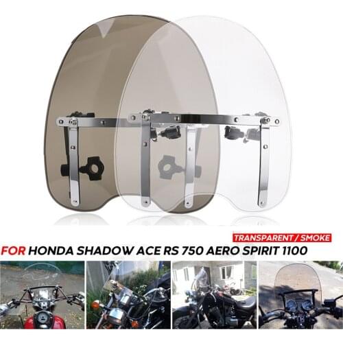 Touring Motorcycle Windshield Wind Deflector Screen For Honda Shadow ACE RS 750 Aero Spirit 1100 Windscreen w/ Mounting Bracket