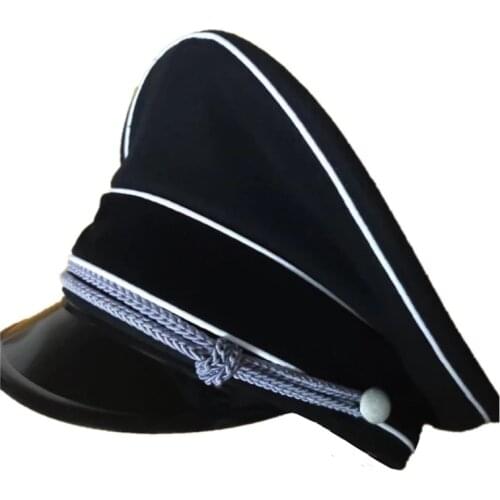 WWII Germany M32 Elite Officer Wool Hat Army Cap Black For Film Or TV Performance Party Cosplay