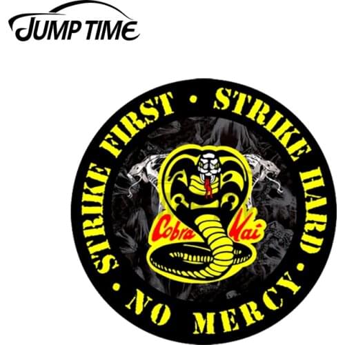 JumpTime 13 x 13cm For Karate Kid Cobra Kai Strike First Car Stickers Graffiti Decal Trunk Surfboard Scratch-Proof Laptop Decor