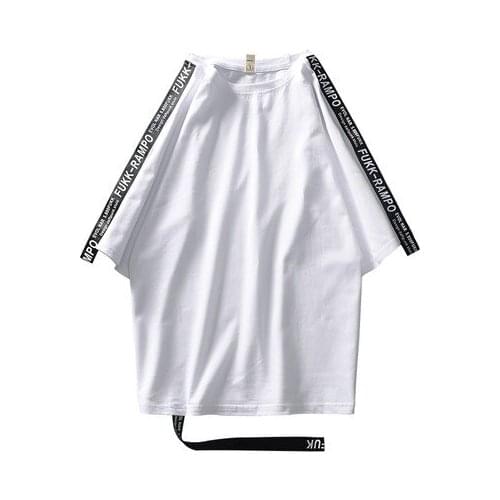 Kanye West Streetwear Harajuku T-shirt Men Silk Ribbon Weaving Funny T Shirts Hip Hop High Street Skateboard Justin Bieber Tee