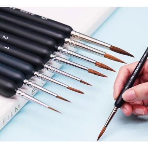 3Pcs Paint Brush Hand Painted Thin Hook Line Pen Brush For Watercoolor oil Painting School Office Supply