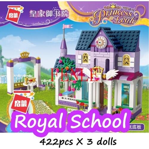 Building Block Girls Friends PrincessLeah Royal Library 3 Figures 423pcs Educational Bricks Toy For Girl Gift-No Box