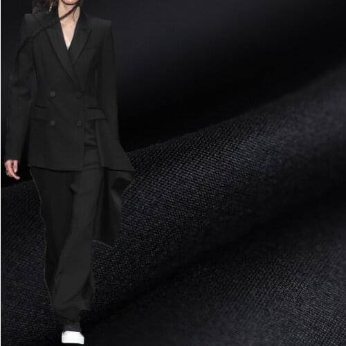 Red Raspberry 44momme Black Thicken Silk Wool Fabrics Garment Materials Autumn Women Suits Jacket DIY Sewing Tailor Freeshipping