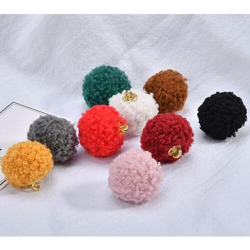 20pcs/Lot 26MM Round Wool Felt Balls Beading Charms DIY Jewelry Findings Ornament Accessories Necklace Earring Pendant Charms