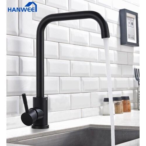 Black Kitchen Faucet кран для кухни Stainless Steel Kitchen Tap Mixer Single Handle Single Hole Mixer Sink Tap кран на кухню