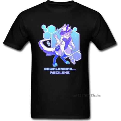 ASCII.exe 100% Cotton T-Shirt for Men Short Sleeve Tops Shirts High Quality April FOOL DAY Crew Neck Clothing Shirt Birthday