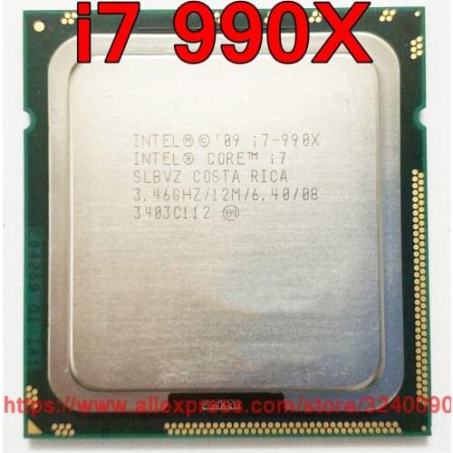 Original Intel CPU Core i7-990X Processor Extreme Edition i7 990X 3.46GHz 12M 6-Core Socket 1366 free shipping speedy ship out