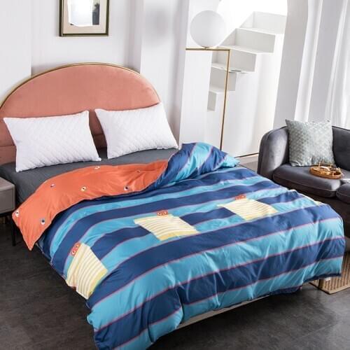 Blue Stripes Duvet Cover 200x230/150x200,135x200 Child Quilt Cover,Queen King Size Blanket Cover,Bedding Set【Without pillowcase