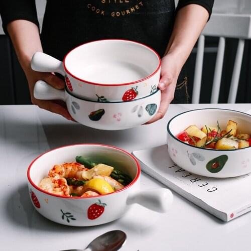 Avocado ceramic baking pan ceramic baking pan creative baking pan microwave oven plate fruit salad plate dinner set plates