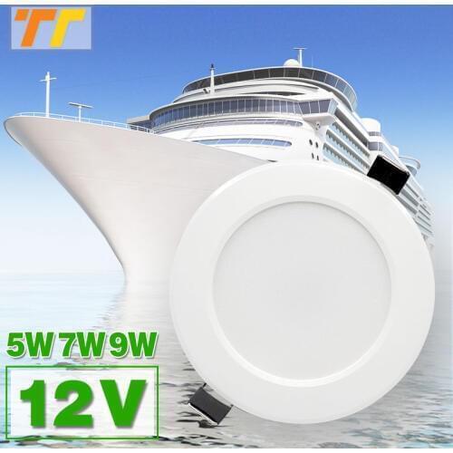 12V LED Spot Downlights Waterproof IP65 Lamp Ceiling Recessed 5W 7W 9W Safety voltage for Boat for Bathroom