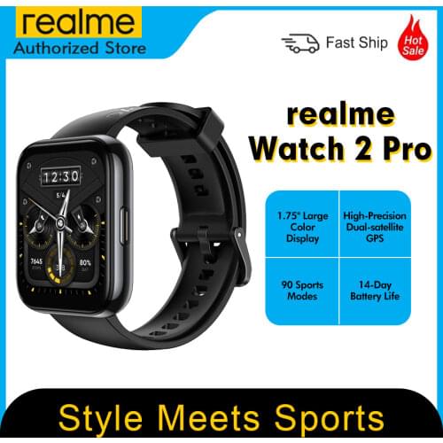 Global Version realme Watch 2 Pro 1.75" Large Color Display IP68 Water Resistant 14-Day Battery Life 90 Sport Modes Smart Watch