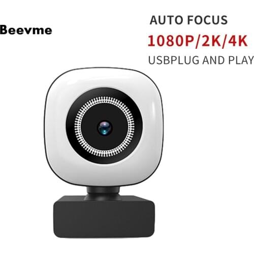 Webcam 4K 2K Auto Focus PC Web Cam Full HD 1080P Wide Angle Beauty Camera with Microphone For Live Streaming Video Conference
