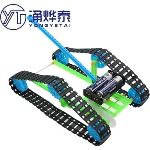 YYT All-terrain crawler tank car DIY technology production and invention of electric assembled toys without battery