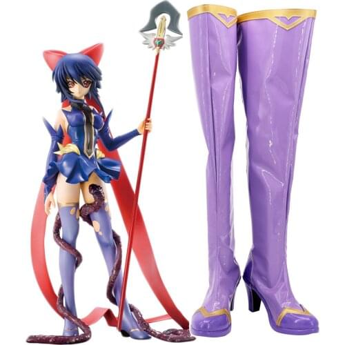 Magical girl Ai Cosplay Boots Over Knee Shoes Ail Purple Boots High Heel Custom Made