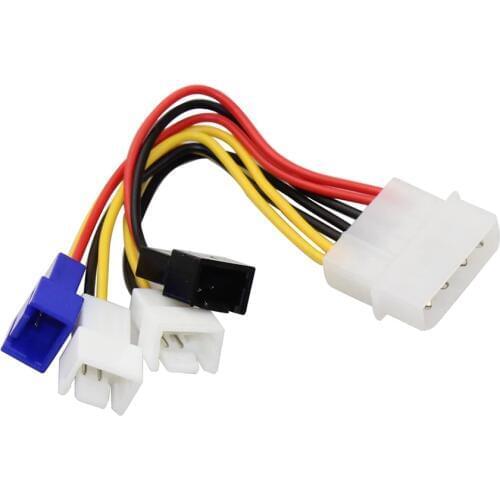 10pcs Computer Cooling Fan Power Cables 4Pin Molex To 3Pin Fan Power Cable Adapter Connector 12v/7v/5v For CPU PC Case Fan