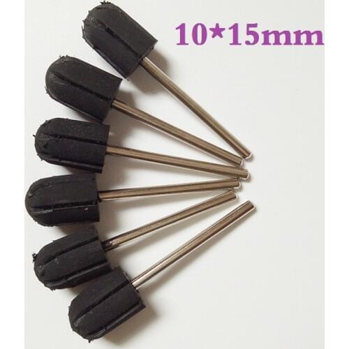 10PCS/LOT 10*15mm Professional Nail Art Rubber Grips sanding band cap matching handle Drill Accessories For Nail Drill Machine