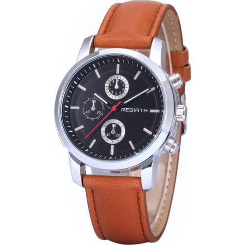 100pcs/lot RE016b hot selling lady rebirth leather watch wrap quartz lady three eyes watch fashion top quality wristwatch