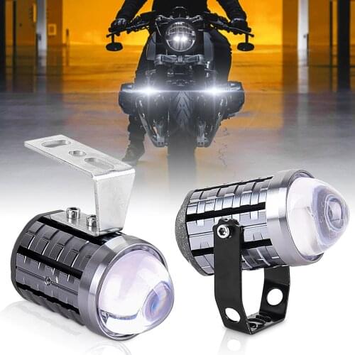 Emitting Yellow Lamp and White Light LED Spotlight Auxiliary Lights for Motorcycles Cars a Set 2 pcs