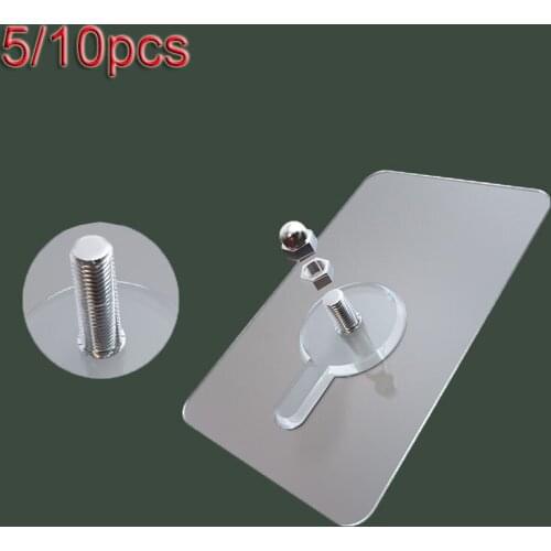 5/10pcs Seamless Screw Hook Wall Nails Free Drilling Installation Hanger Pendant Sticking Screws Seamless Nails Free Nails