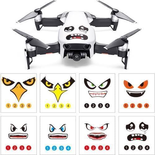 8Pcs Eagle Art Sticker For DJI MAVIC AIR Drone Body Shell Protection Skin Quadcopter Camera Drone Black Decals Accessories QIY31