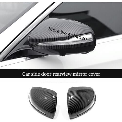 ABS Chrome/Carbon Fiber LHD Car side door rearview mirror cover Trim For Mercedes Benz B C E S GLB GLC Class W205 W213 2pcs